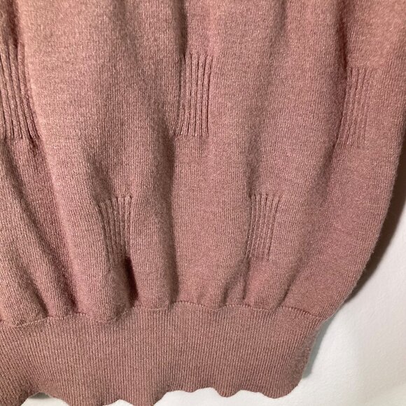 Womens Arach & Cloz V Neck Textured Sweater Mocha Mousse Brown L Viscose Polyest - Picture 8 of 10